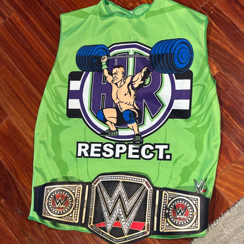 Boys WWE Costume Like Shirt w/ attached belt S/M